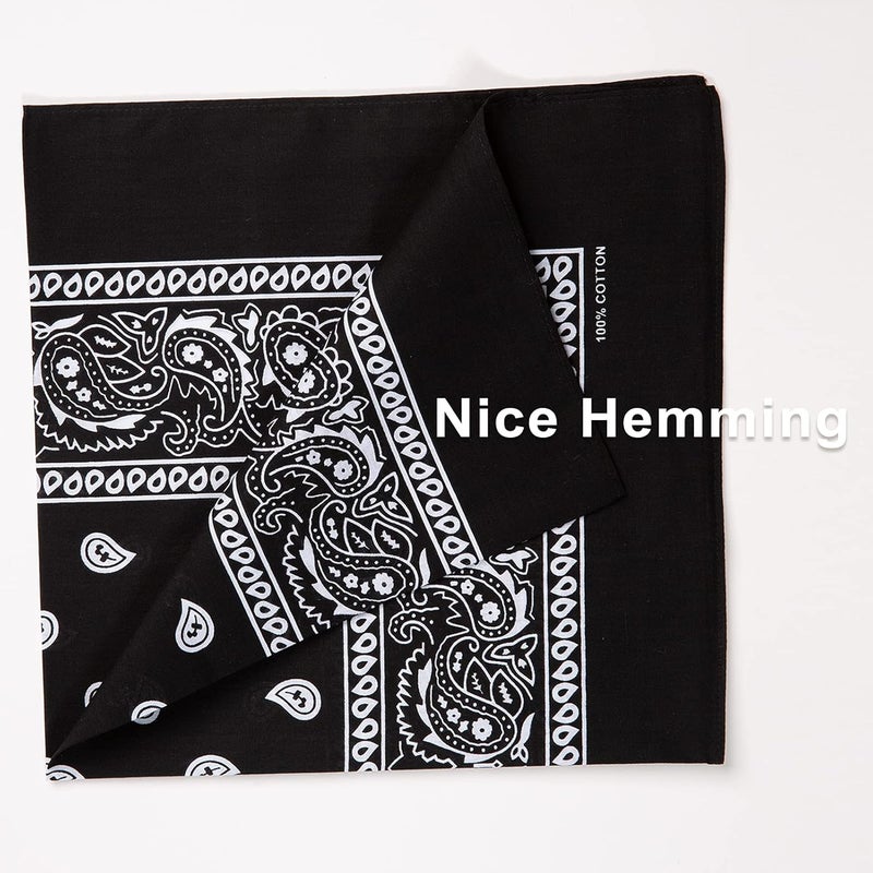 la ceida Store ربطات رأس قطنية للرجال والنساء، منديل بايسلي رعاة البقر 22x22 - Image 4